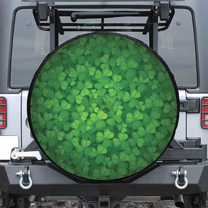 Irish Clover St. Patrick's Day Print Leather Spare Tire Cover