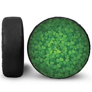 Irish Clover St. Patrick's Day Print Leather Spare Tire Cover