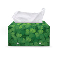Irish Clover St. Patrick's Day Print Leather Tissue Box Cover