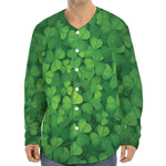 Irish Clover St. Patrick's Day Print Long Sleeve Baseball Jersey