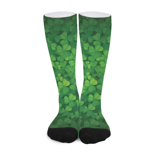 Irish Clover St. Patrick's Day Print Long Socks