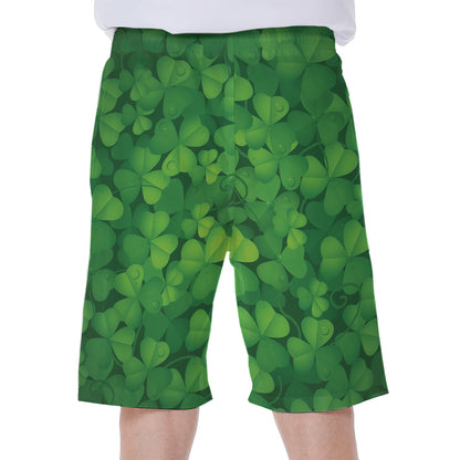 Irish Clover St. Patrick's Day Print Men's Beach Shorts