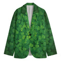 Irish Clover St. Patrick's Day Print Men's Cotton Blazer