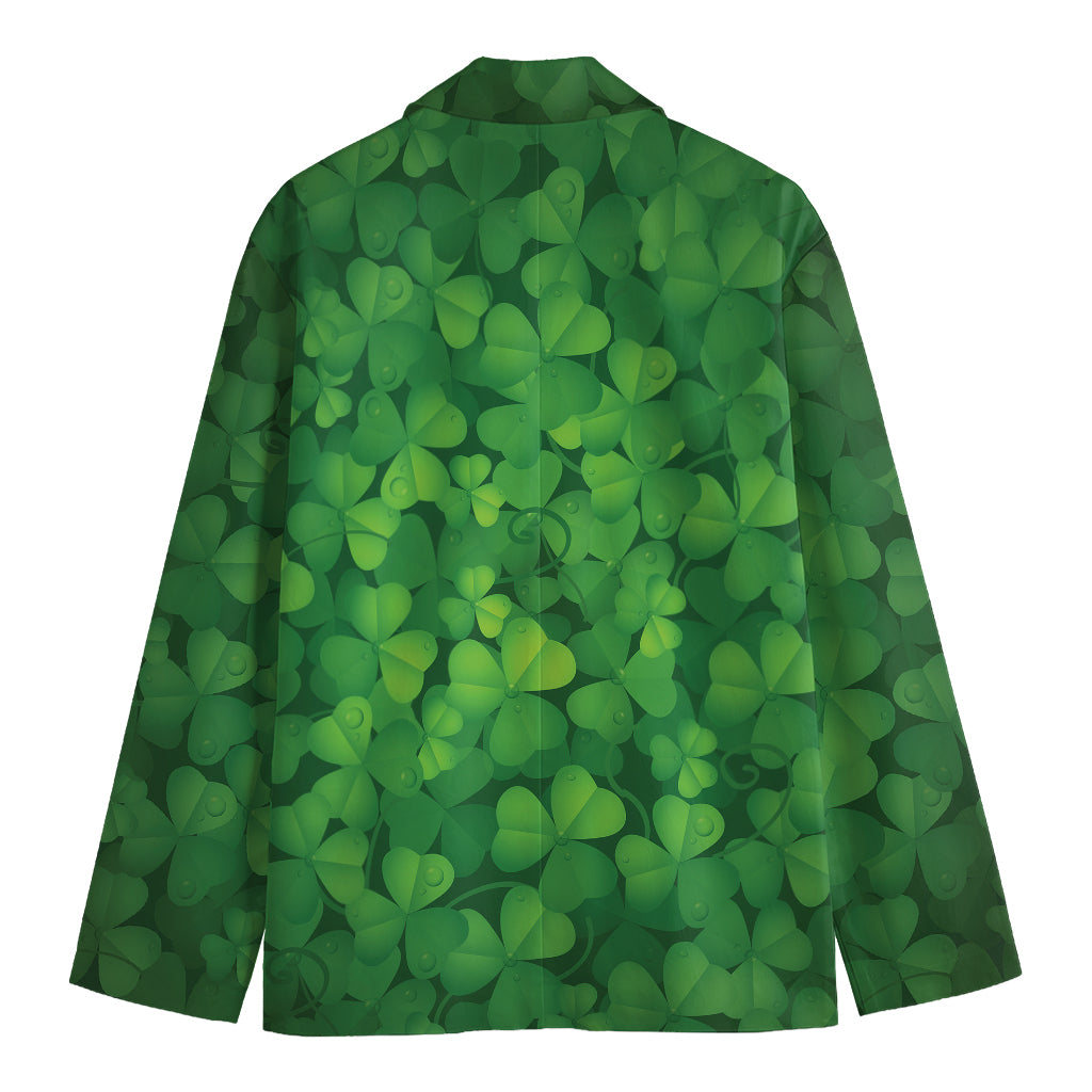 Irish Clover St. Patrick's Day Print Men's Cotton Blazer