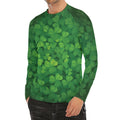 Irish Clover St. Patrick's Day Print Men's Long Sleeve Rash Guard