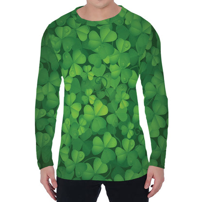 Irish Clover St. Patrick's Day Print Men's Long Sleeve T-Shirt