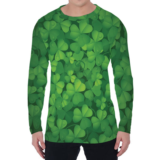 Irish Clover St. Patrick's Day Print Men's Long Sleeve T-Shirt