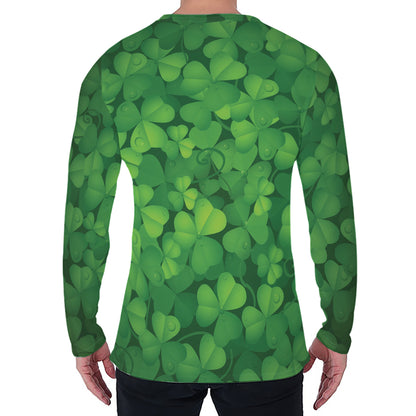 Irish Clover St. Patrick's Day Print Men's Long Sleeve T-Shirt