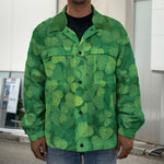 Irish Clover St. Patrick's Day Print Men's Shirt Jacket