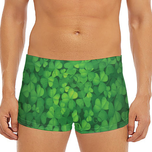 Irish Clover St. Patrick's Day Print Men's Short Boxer Briefs
