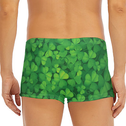 Irish Clover St. Patrick's Day Print Men's Short Boxer Briefs
