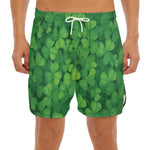 Irish Clover St. Patrick's Day Print Men's Split Running Shorts