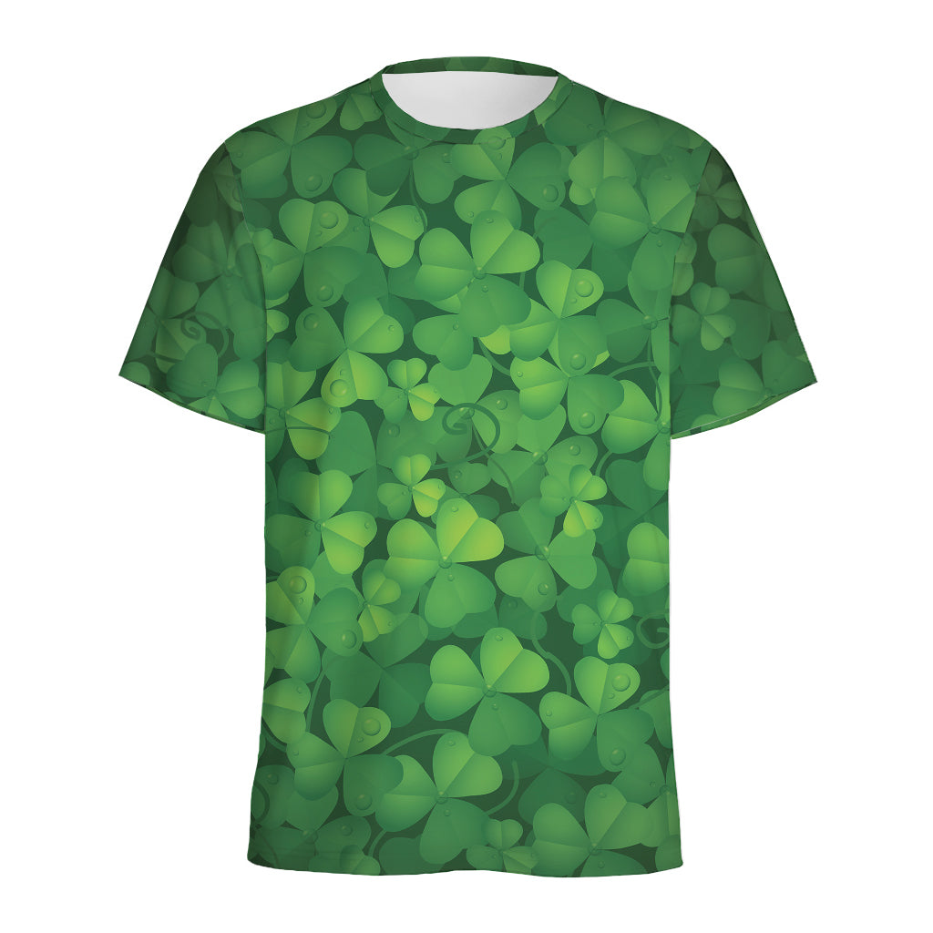 Irish Clover St. Patrick's Day Print Men's Sports T-Shirt