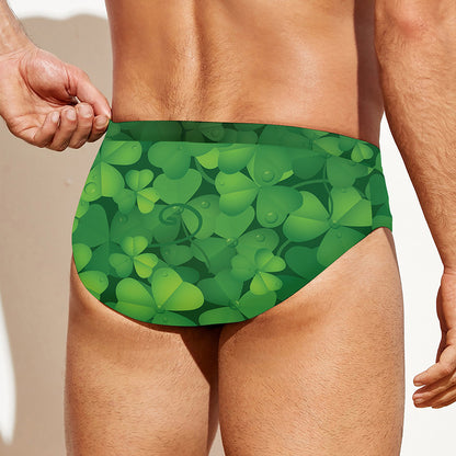 Irish Clover St. Patrick's Day Print Men's Swim Briefs