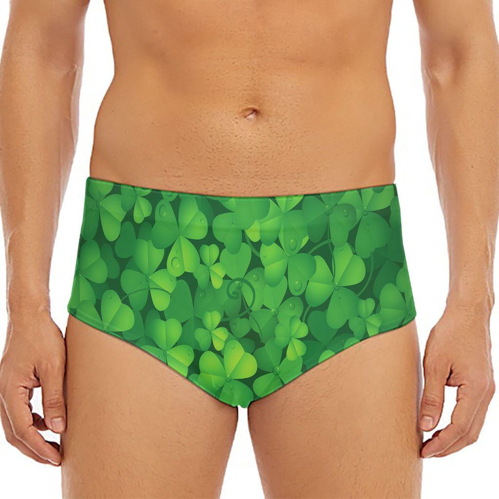 Irish Clover St. Patrick's Day Print Men's Triangle Swim Briefs