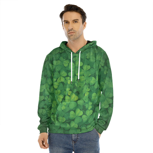 Irish Clover St. Patrick's Day Print Men's Velvet Pullover Hoodie