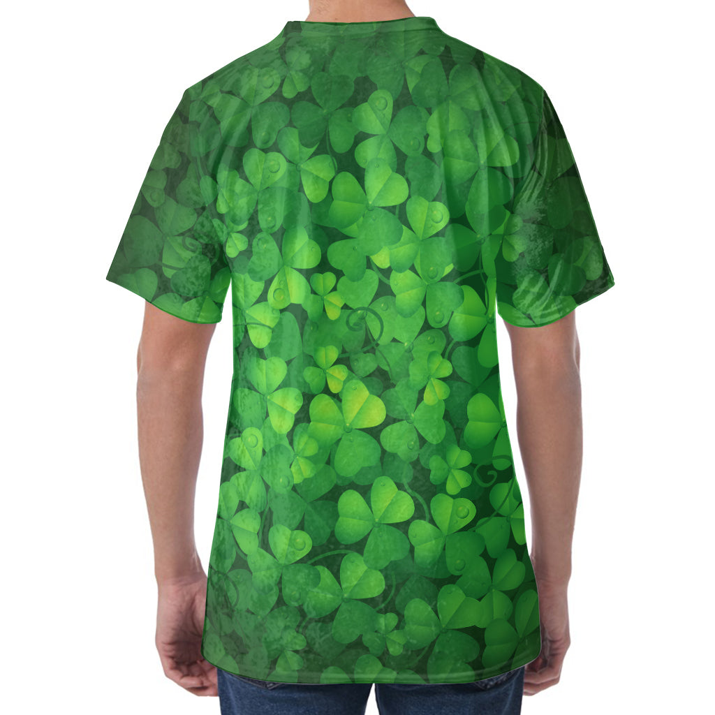 Irish Clover St. Patrick's Day Print Men's Velvet T-Shirt