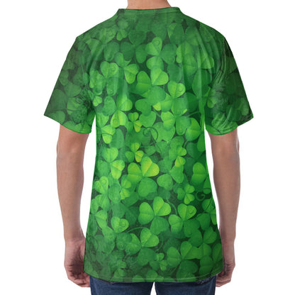 Irish Clover St. Patrick's Day Print Men's Velvet T-Shirt