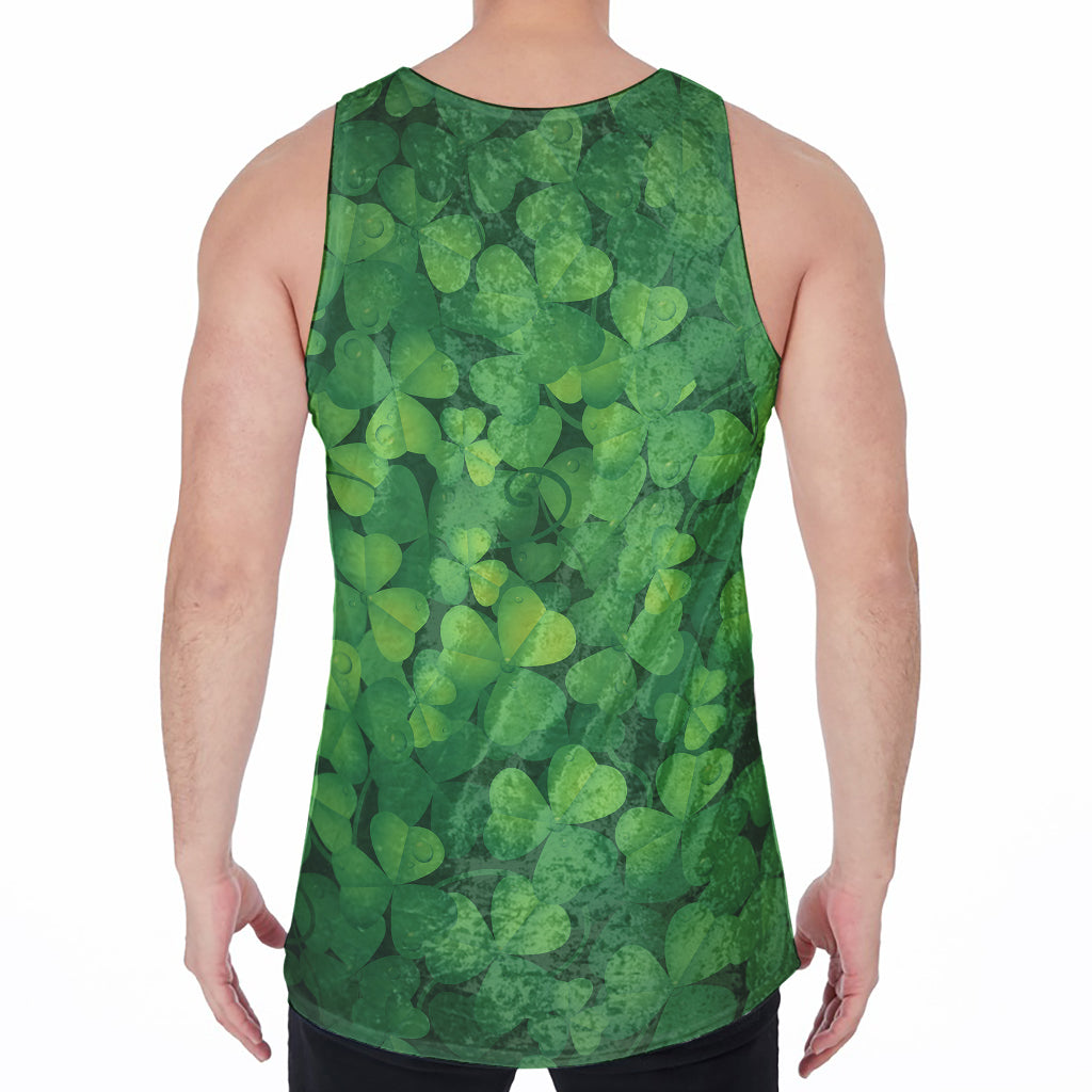 Irish Clover St. Patrick's Day Print Men's Velvet Tank Top
