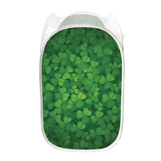 Irish Clover St. Patrick's Day Print Mesh Laundry Hamper