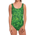 Irish Clover St. Patrick's Day Print One Piece Swimsuit