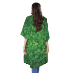 Irish Clover St. Patrick's Day Print Open Front Beach Cover Up
