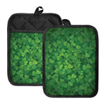 Irish Clover St. Patrick's Day Print Pot Holders With Pocket