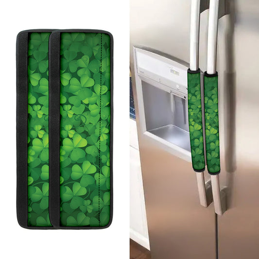 Irish Clover St. Patrick's Day Print Refrigerator Handle Covers