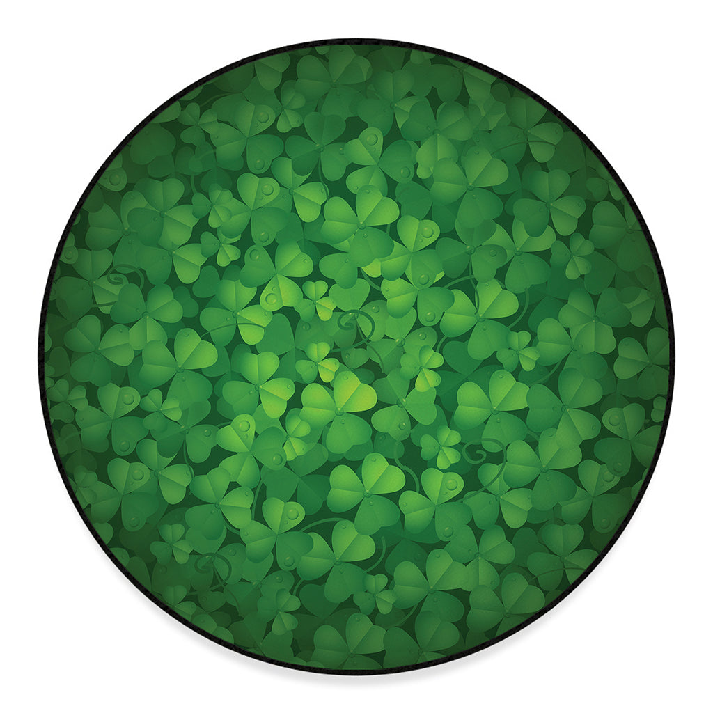 Irish Clover St. Patrick's Day Print Round Floor Mat