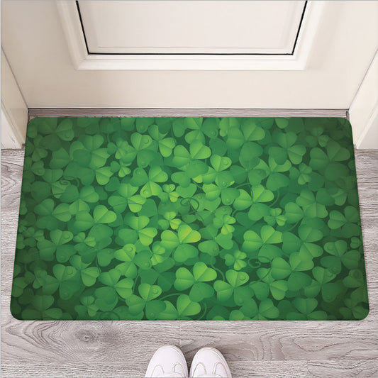 Irish Clover St. Patrick's Day Print Rubber Doormat