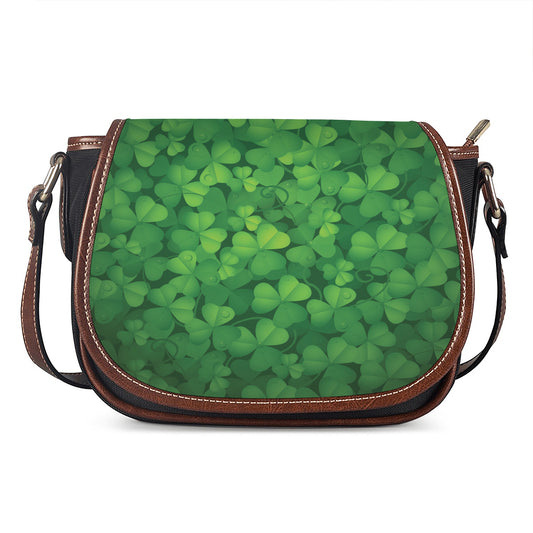 Irish Clover St. Patrick's Day Print Saddle Bag