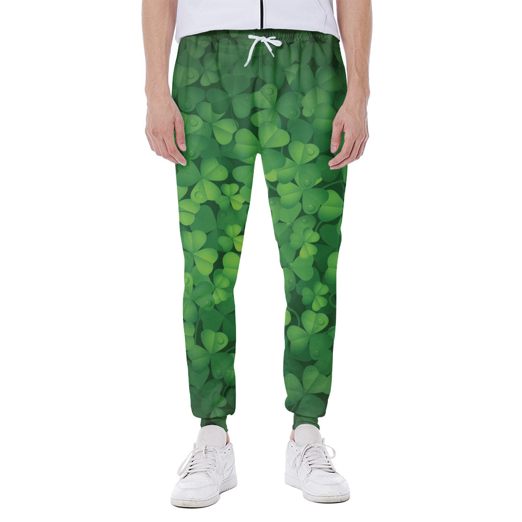 Irish Clover St. Patrick's Day Print Scuba Joggers