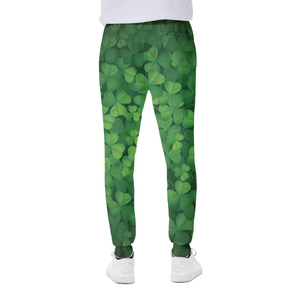 Irish Clover St. Patrick's Day Print Scuba Joggers