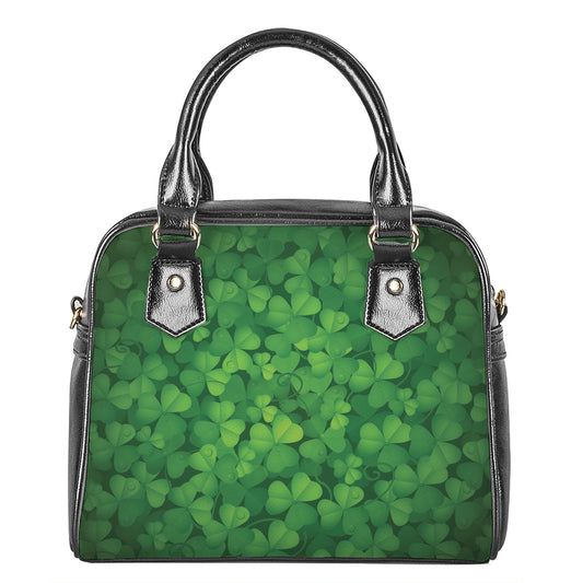 Irish Clover St. Patrick's Day Print Shoulder Handbag