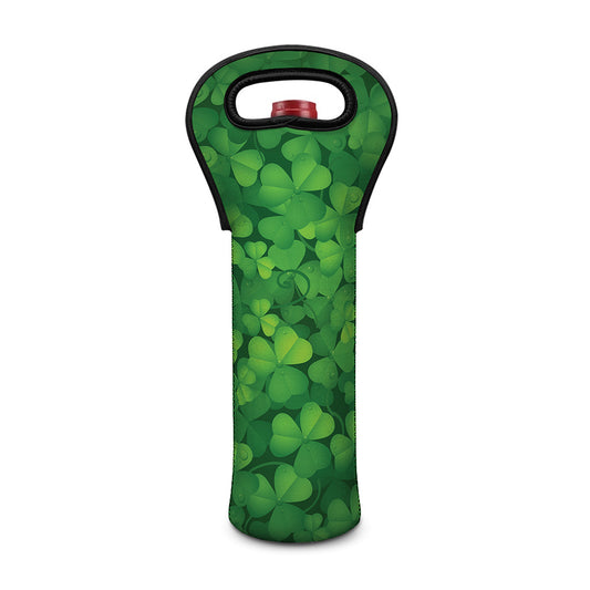 Irish Clover St. Patrick's Day Print Single Neoprene Wine Tote