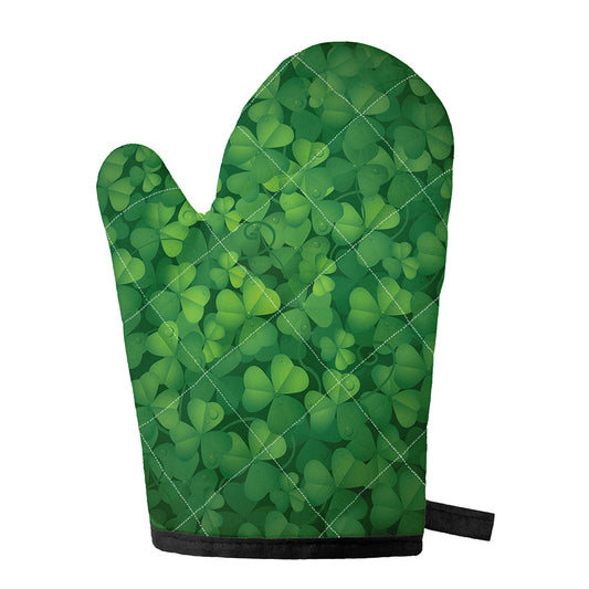Irish Clover St. Patrick's Day Print Single Oven Mitt