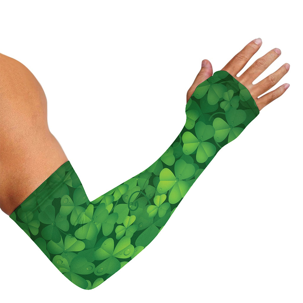Irish Clover St. Patrick's Day Print Sun Protection Arm Sleeves