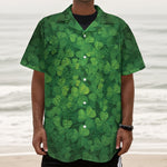 Irish Clover St. Patrick's Day Print Textured Short Sleeve Shirt