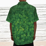 Irish Clover St. Patrick's Day Print Textured Short Sleeve Shirt