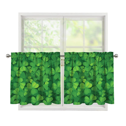 Irish Clover St. Patrick's Day Print Tier Curtains