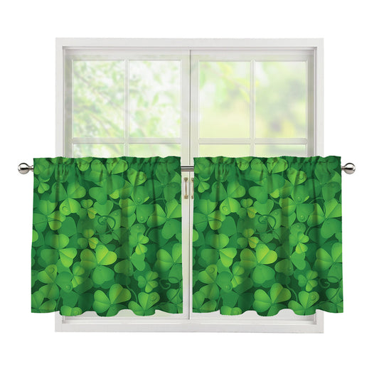 Irish Clover St. Patrick's Day Print Tier Curtains