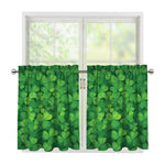 Irish Clover St. Patrick's Day Print Tier Curtains