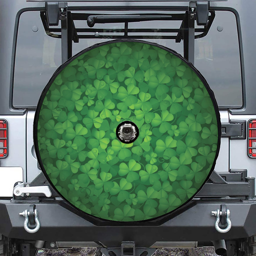 Irish Clover St. Patrick's Day Print Tire Cover With Camera Hole