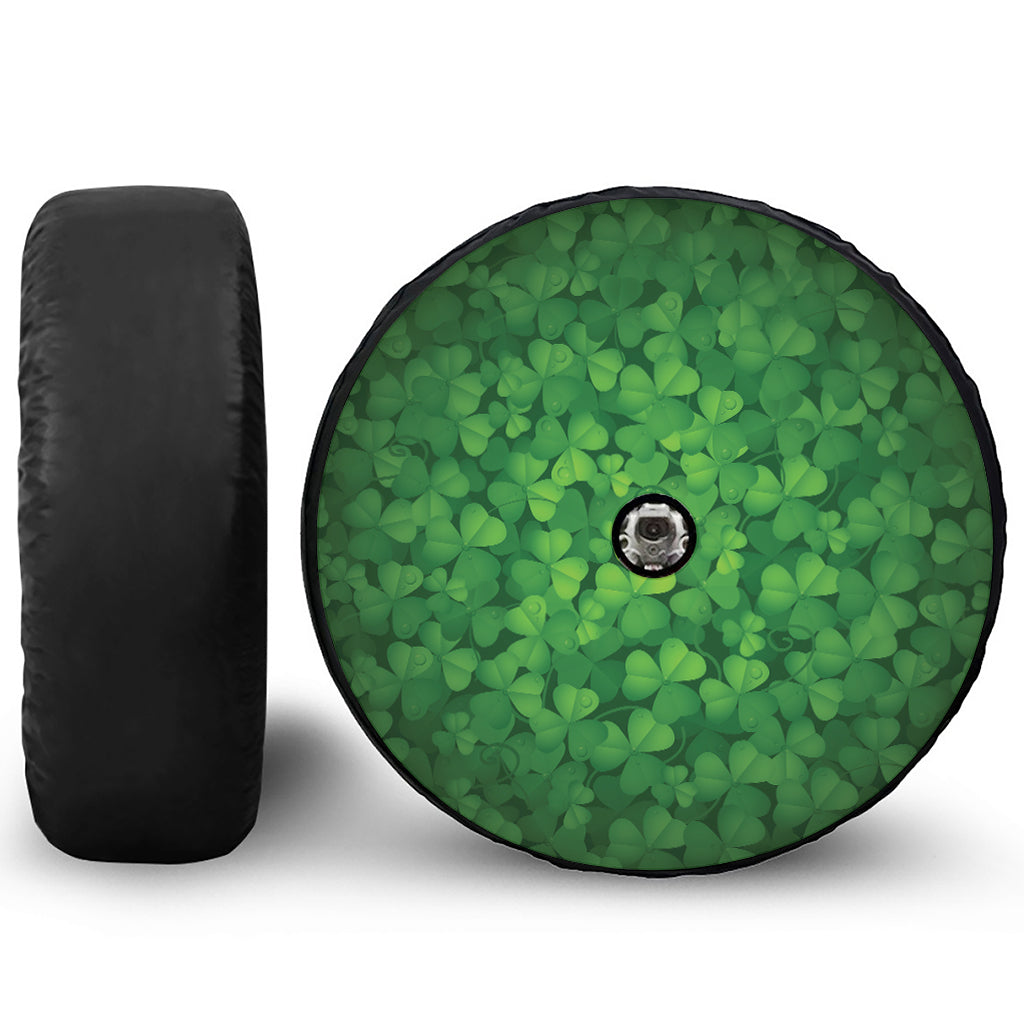 Irish Clover St. Patrick's Day Print Tire Cover With Camera Hole