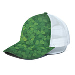 Irish Clover St. Patrick's Day Print White Mesh Trucker Cap