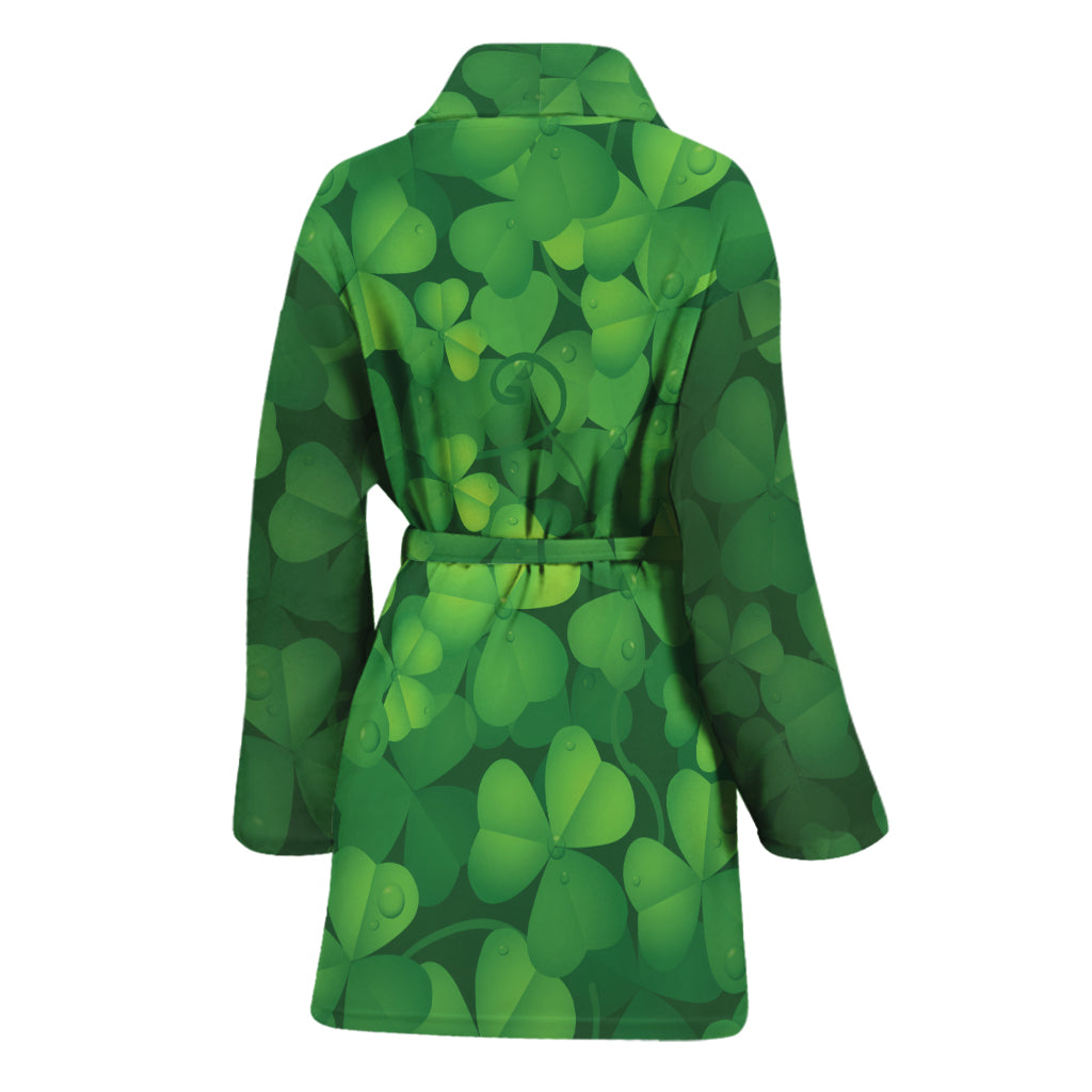 Irish Clover St. Patrick's Day Print Women's Bathrobe