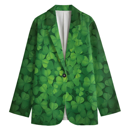 Irish Clover St. Patrick's Day Print Women's Blazer