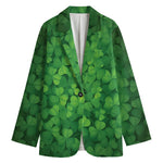 Irish Clover St. Patrick's Day Print Women's Cotton Blazer