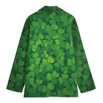 Irish Clover St. Patrick's Day Print Women's Cotton Blazer