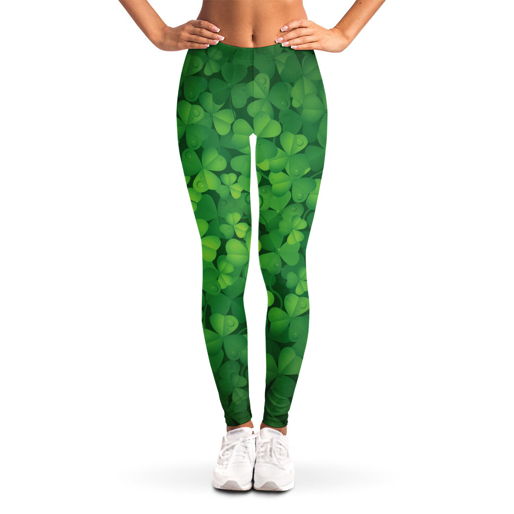 Irish Clover St. Patrick's Day Print Women's Leggings